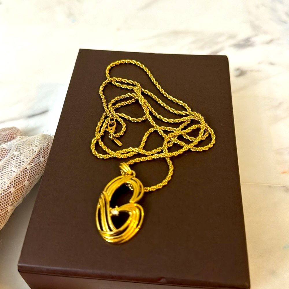 Givenchy Gold Heart Pendant Necklace